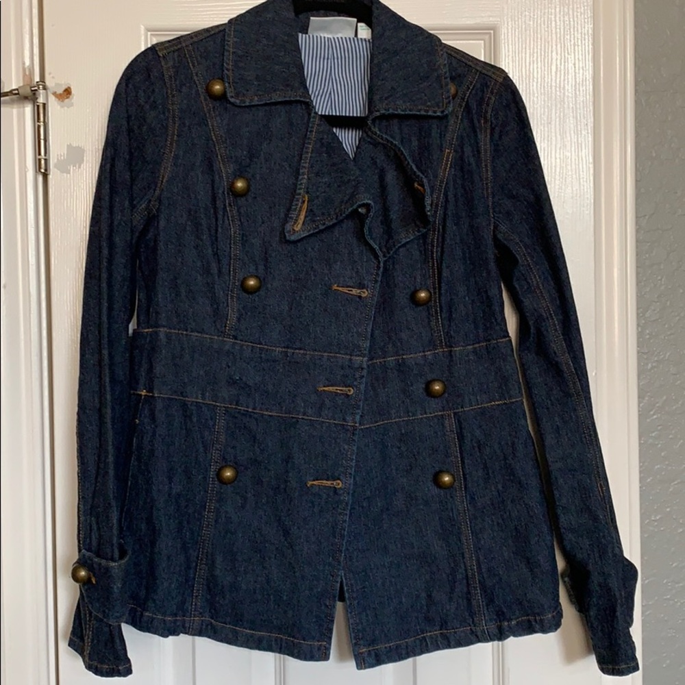 Denim pea coat M